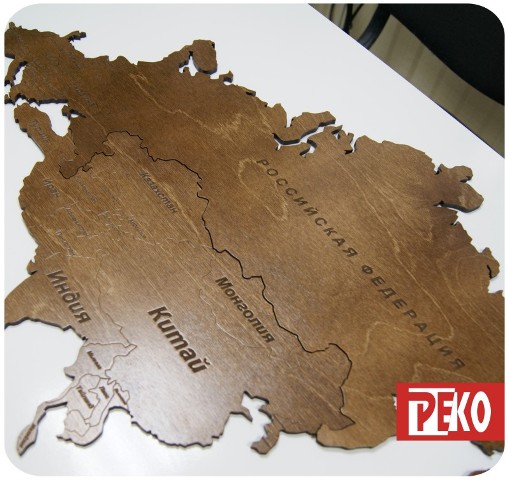Карта мира из дерева подарочная купить