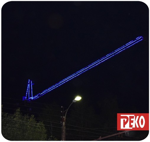Подсветка башенного крана дюралайтом в Кирове